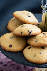sweet cookies with almond and cofee