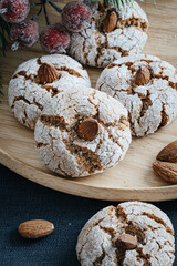 sweet cookies with almond and cofee
