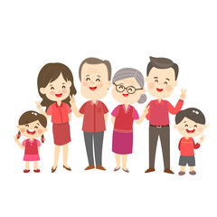
Cute and Happy Family Character Vector.
