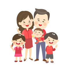 
Cute and Happy Family Character Vector.
