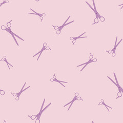 Scissors seamless pattern. Retro salon background.