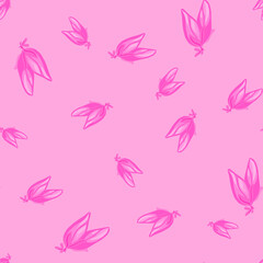 Fototapeta na wymiar Buds flower seamless pattern. Decorative floral background.
