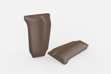 matte paper sachet. Photo-realistic packaging mockup template. 3d illustration.