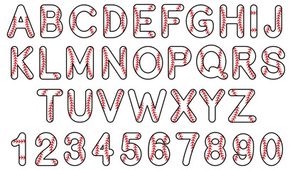 Baseball Alphabet and Number Clipart Set