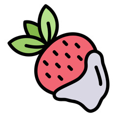 Strawberry filled line color icon
