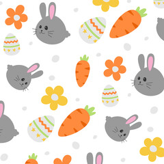 Flat hand drawn easter pattern.