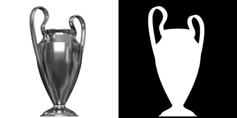 3D rendering illustration of a sport trophy cup