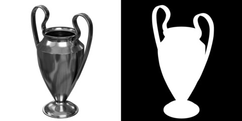 3D rendering illustration of a sport trophy cup