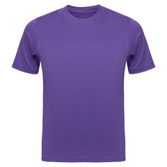 Violet T-shirt template men isolated on white. Tee Shirt blank as design mockup. Front view