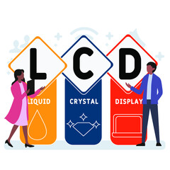 LCD - Liquid Crystal Display acronym. business concept background. vector illustration concept with keywords and icons. lettering illustration with icons for web banner, flyer, landing pag