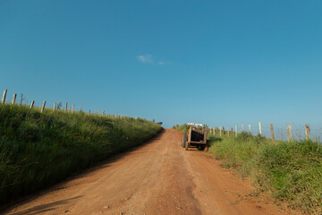 Cordislândia, Minas Gerais, Brazil: August 01, 2021: trip through the roads and mountains of Minas Gerais