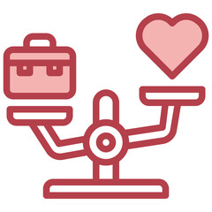 BALANCE red line icon,linear,outline,graphic,illustration