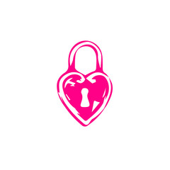 love lock illustration on white background valentines day envelope