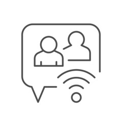 Online conversation line outline icon