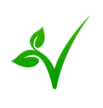 Vegan V Leaf Logo Symbol