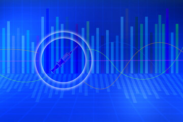 2d illustration medical health care symbols futuristic background
