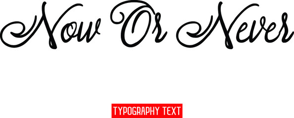 Now Or Never Typography  Motivational Quotes