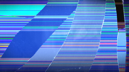 Broken TV screen with colorful stripes, illustration