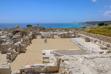 ruins in front of the sea in archaeological site of Kourion