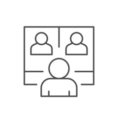 Online meeting line outline icon