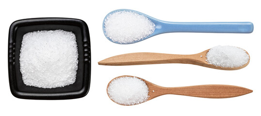 set of crystalline citric acid isolated on white