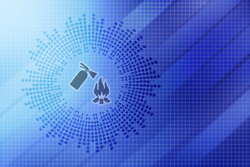 2d illustration Fire Extinguisher Extinguish fire. illustration flat design. Isolated on background. Protection from flame. Foam from nozzle

