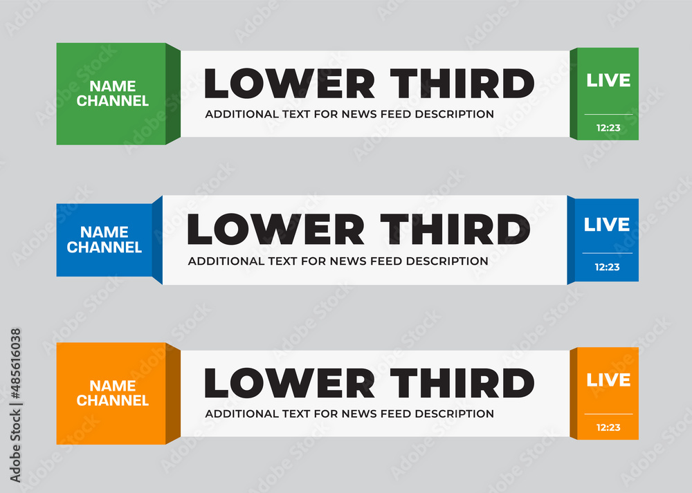 Poster vector news line with paper layer effect, lower third for tv, channels.