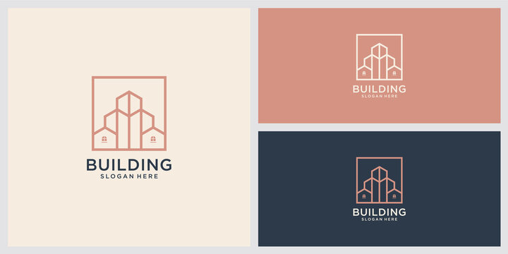 Luxury building architecture logo design inspiration business card