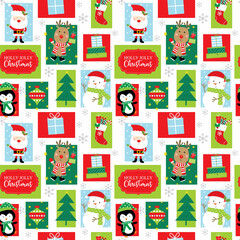christmas seamless pattern with christmas icon design