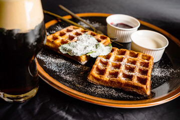 Traditional belgian cuisine with beer