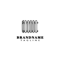 wooden fence logo design template icon vector illustration