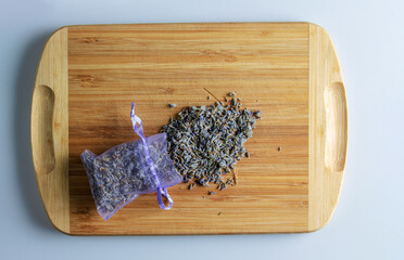 Lavender sachet for home and wardrobe freshener, natural anti-repellant, transparent organza bag...