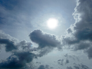 Sun and clouds in the sky
