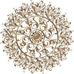 3D-image bronze modern central ornament for ceiling decoration