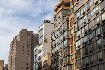 Row of Apartment Buildings along a Street in Greenwich Village of New York City