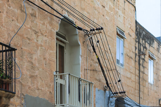 High power cable near wall in Malta