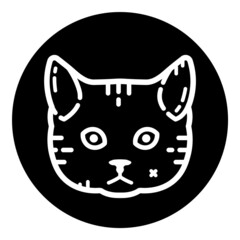 Cat Face Flat Icon Isolated On White Background