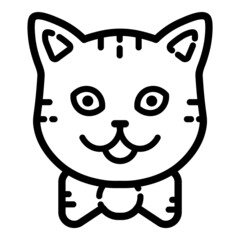 Cat Face Flat Icon Isolated On White Background
