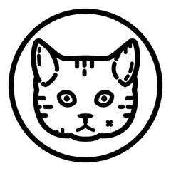 Cat Face Flat Icon Isolated On White Background