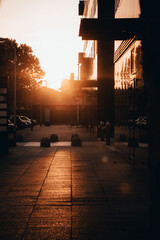 sunset in the city