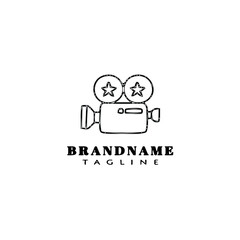 film cartoon logo template icon design black isolated vector illustration
