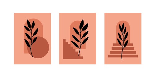 Abstract modern hand draw minimalist poster.