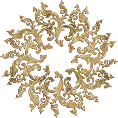 3D-image marble gold classic central ornament for ceiling decoration