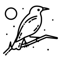 Bird Flat Icon Isolated On White Background