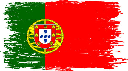 Portugal flag with brush paint textured isolated  on png or transparent background,Symbol of Portugal,template for banner,promote, design, and business matching country poster, vector illustration