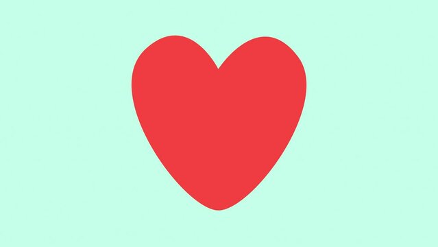 Pulsating heart on a mint background 