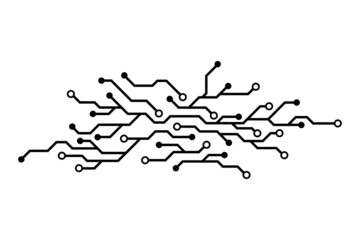 Vector circuit board pattern on a white background for technology concept