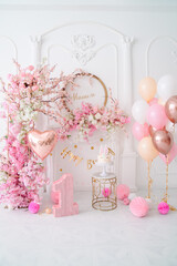 First birthday party in pink color