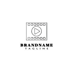 film canister cartoon logo template icon design black isolated vector illustration