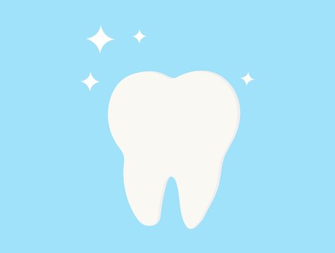 Tooth icon. Flat design style. Tooth simple silhouette. A modern, minimalist icon in stylish colors. Website page and mobile app design vector element